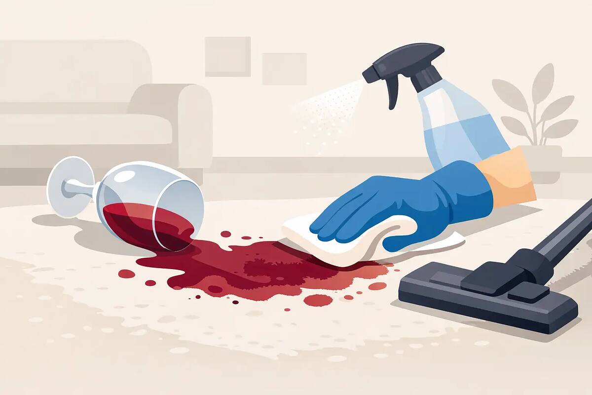 Illustration: How to Remove Red Wine Stains From Carpet